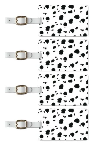 Tag Crazy Dalmation Premium Luggage Tags Set Of Four, Black, One Size