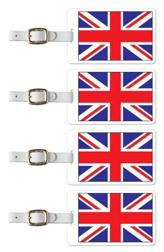 Tag Crazy Great Britain Premium Luggage Tags Set Of Four, Red, One Size