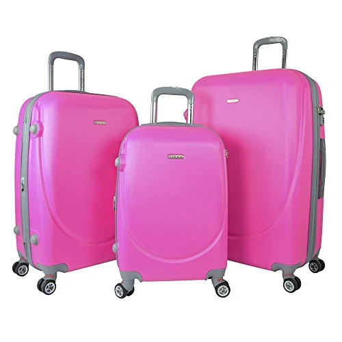Travelers Polo & Racquet Club Barnet 2.0 3-Piece Expandable Spinner Luggage Set, Pink, One Size Travelers Polo & Racquet Club Barnet 2.0 3-Piece Expandable Spinner Luggage Set, Pink, One Size