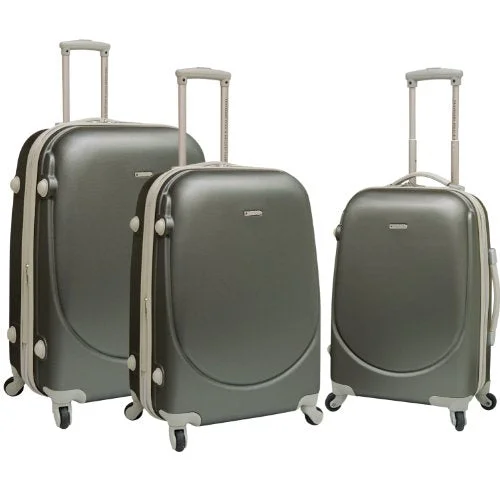 Travelers Polo & Racquet Club Tprc Barnet 3-Piece Expandable Spinner Luggage Set, Silver, One Size Travelers Polo & Racquet Club Tprc Barnet 3-Piece Expandable Spinner Luggage Set, Silver, One Size