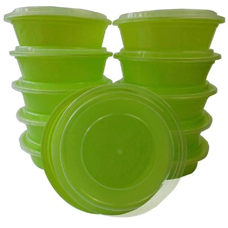 TTG 50-Pack Round Bento Lunch Boxes with Lids (1 Compartment/ 24 oz) , Freezer Safe Meal Prep Containers , (Green) - Green TTG 50-Pack Round Bento Lunch Boxes with Lids (1 Compartment/ 24 oz) , Freezer Safe Meal Prep Containers , (Green) - Green