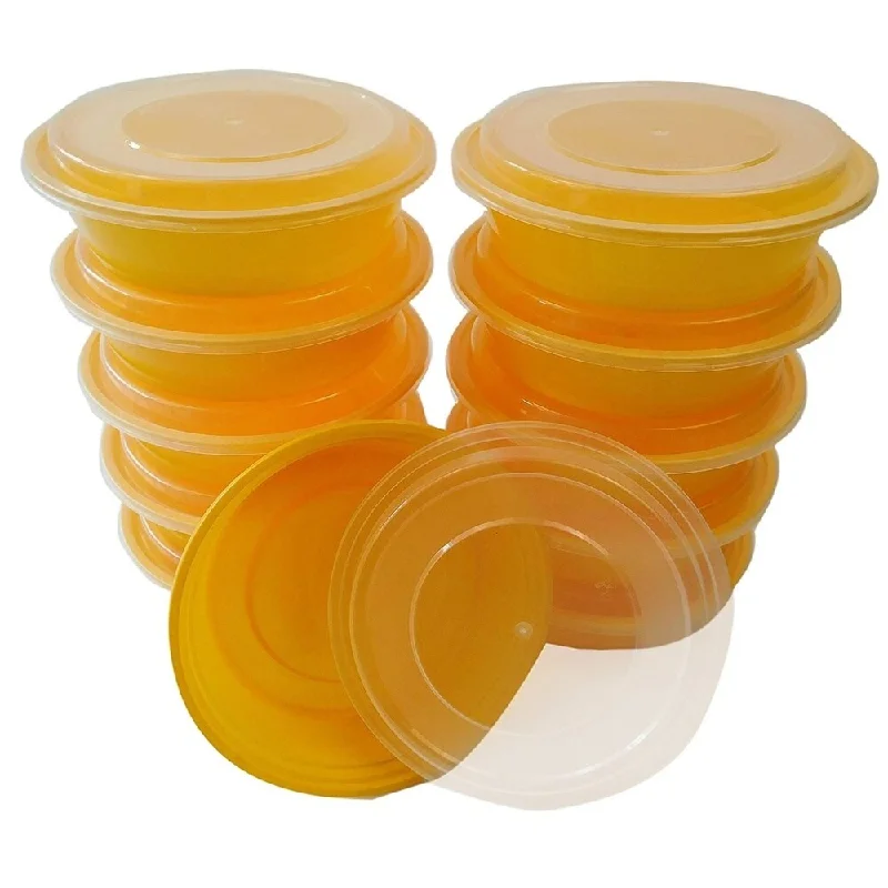 TTG 50-Pack Round Bento Lunch Boxes with Lids (1 Compartment/ 24 oz) , Freezer Safe Meal Prep Containers , (Yellow) - Yellow TTG 50-Pack Round Bento Lunch Boxes with Lids (1 Compartment/ 24 oz) , Freezer Safe Meal Prep Containers , (Yellow) - Yellow