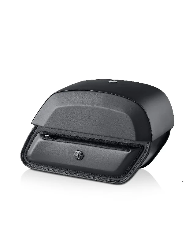 28L - Wraith Medium Leather Saddlebags for Harley Softail Standard FXST/I