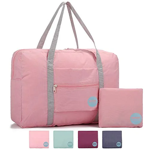 WANDF Foldable Travel Duffel Bag Luggage Sports Gym Water Resistant Nylon (Coral Pink) WANDF Foldable Travel Duffel Bag Luggage Sports Gym Water Resistant Nylon (Coral Pink)