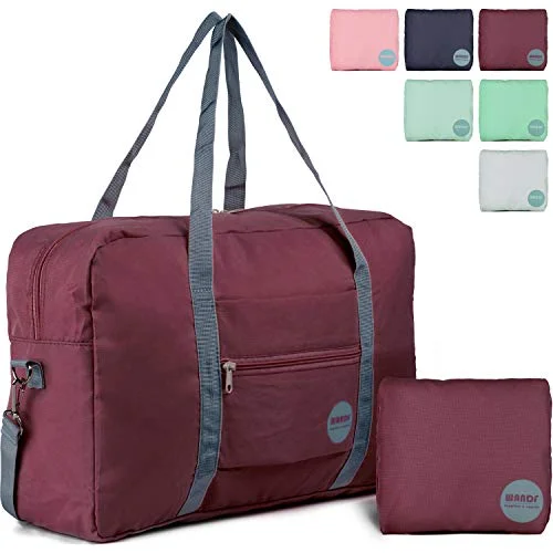 Wandf Foldable Travel Duffel Bag Luggage Sports Gym Water Resistant Nylon (Wine Red 2019) Wandf Foldable Travel Duffel Bag Luggage Sports Gym Water Resistant Nylon (Wine Red 2019)