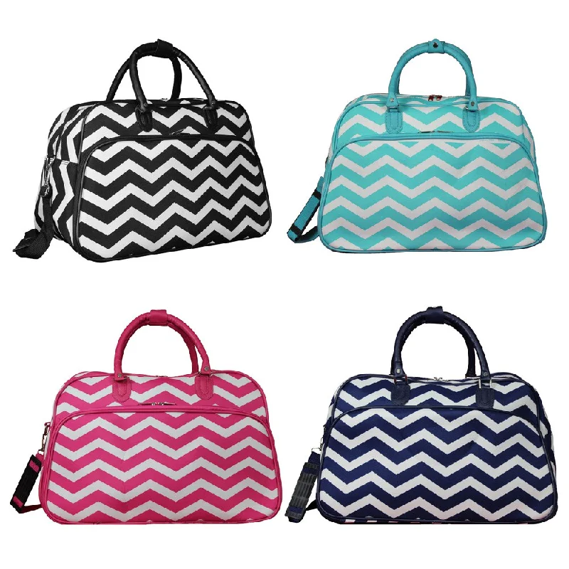 World Traveler Chevron 21-Inch Carry-On Shoulder Tote Duffle Bag