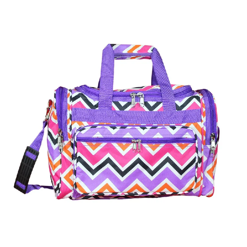 World Traveler Chevron Multicolor 16-Inch Lightweight Carry-On Duffle Bag