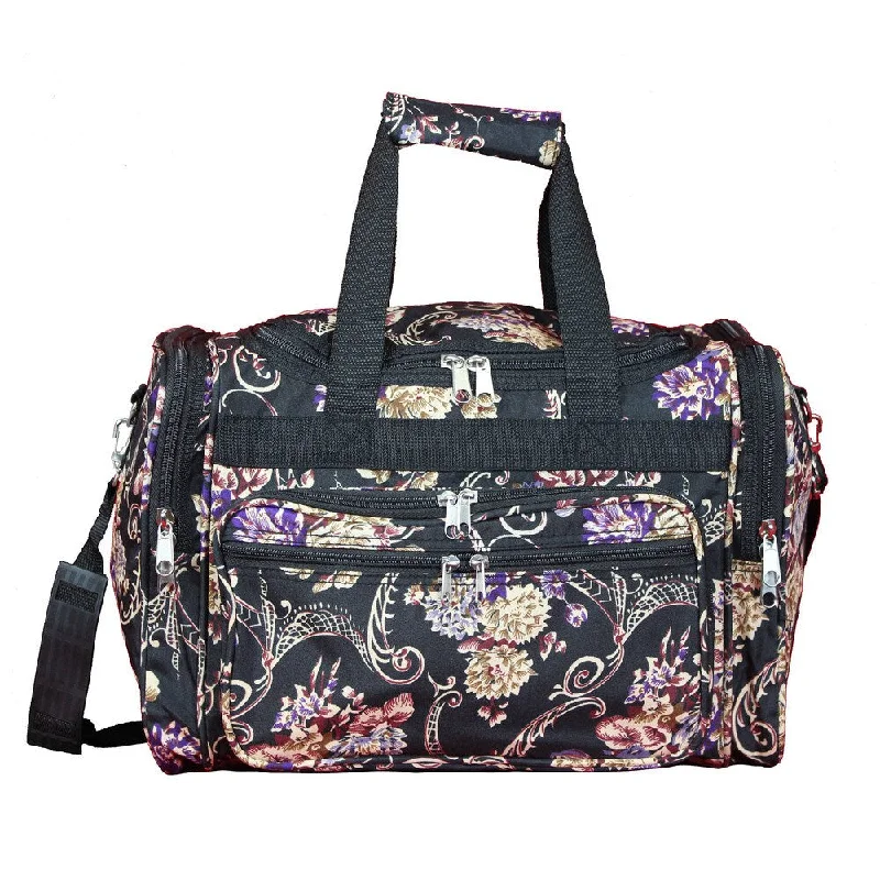 World Traveler Classic Floral 16-Inch Lightweight Carry-On Duffle Bag