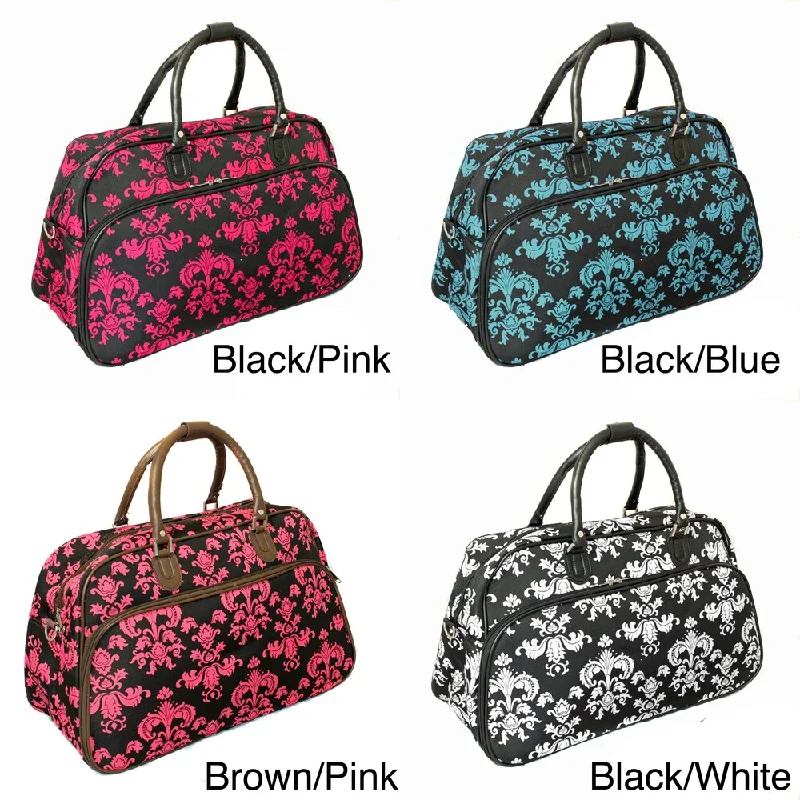 World Traveler Fashion/Travel Damask 21-inch Carry On Shoulder Tote Duffel Bag