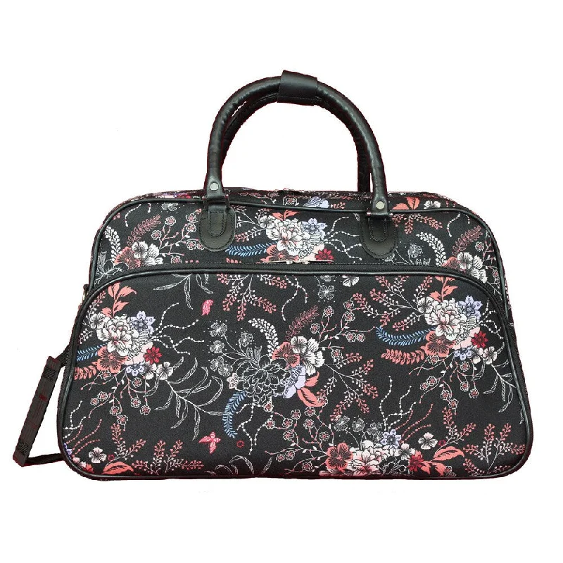 World Traveler Flower 21-Inch Carry-On Shoulder Tote Duffle Bag
