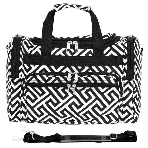 World Traveler Greek Key 16-Inch Lightweight Carry-On Duffle Bag