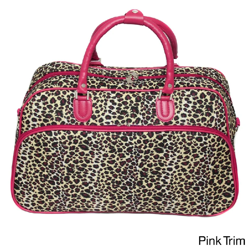 World Traveler Leopard 21-inch Carry-on Shoulder Tote Duffel Bag