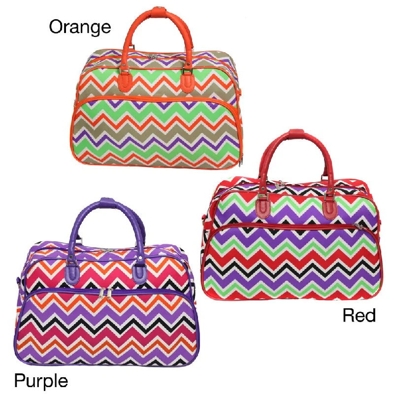 World Traveler New Wave Chevron Zig-zag 21-inch Carry-on Duffle Bag