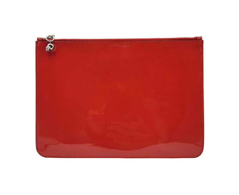 Money clips with RFID protectionAlexander McQueen Women's  Charm Patent Leather  SkullPouch