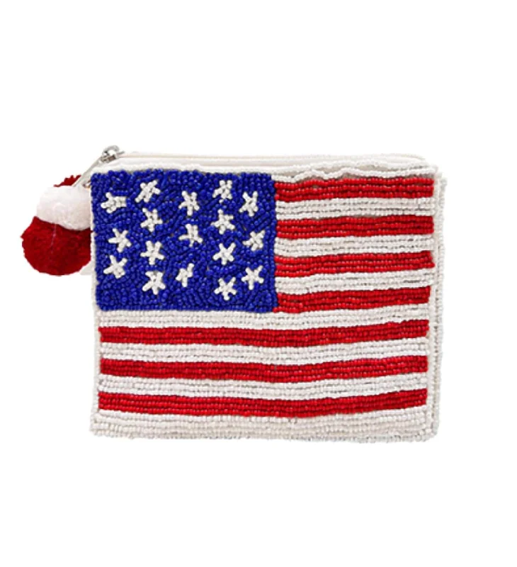 Money clips with built-in bottle openersAmerican Flag Coin Pouch In Multi