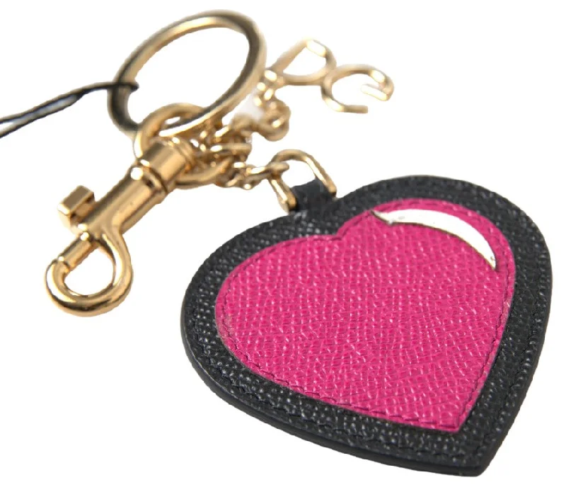 Slim money clips for minimalist walletsDolce & Gabbana Elegant  Leather Keychain with pink Women's Accent