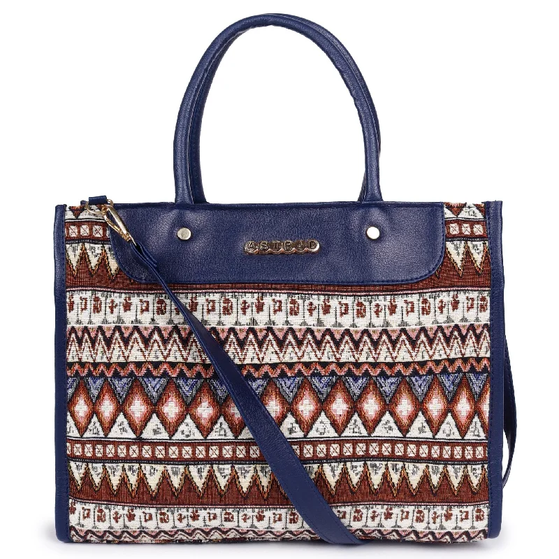 Patchwork Tote Bag in Denim with Vintage - Inspired Designs for a Retro AppealASTRID Multi Color Tote Cum Cross body Sling Bag ,PVC Carry Handle ,With Detachable Long Handle. Patchwork Tote Bag in Denim with Vintage - Inspired Designs for a Retro AppealASTRID Multi Color Tote Cum Cross body Sling Bag ,PVC Carry Handle ,With Detachable Long Handle.
