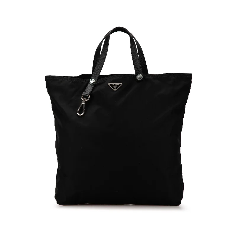 Large Capacity Genuine Leather Women's Tote Bag in Black for Work and CommutingBlack Prada Tessuto Tote Bag Large Capacity Genuine Leather Women's Tote Bag in Black for Work and CommutingBlack Prada Tessuto Tote Bag