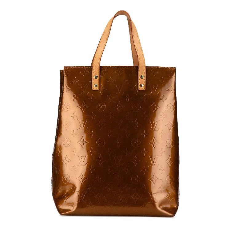 Monogrammed Tote Bag in Brown Leather with Personalized Initials for a Custom and Elegant TouchBrown Louis Vuitton Monogram Vernis Reade MM Tote Bag
