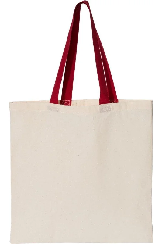 Women's Tote Bag with Zipper Closure in Red for Secure StorageOAD Contrast-Color Handle Tote Women's Tote Bag with Zipper Closure in Red for Secure StorageOAD Contrast-Color Handle Tote