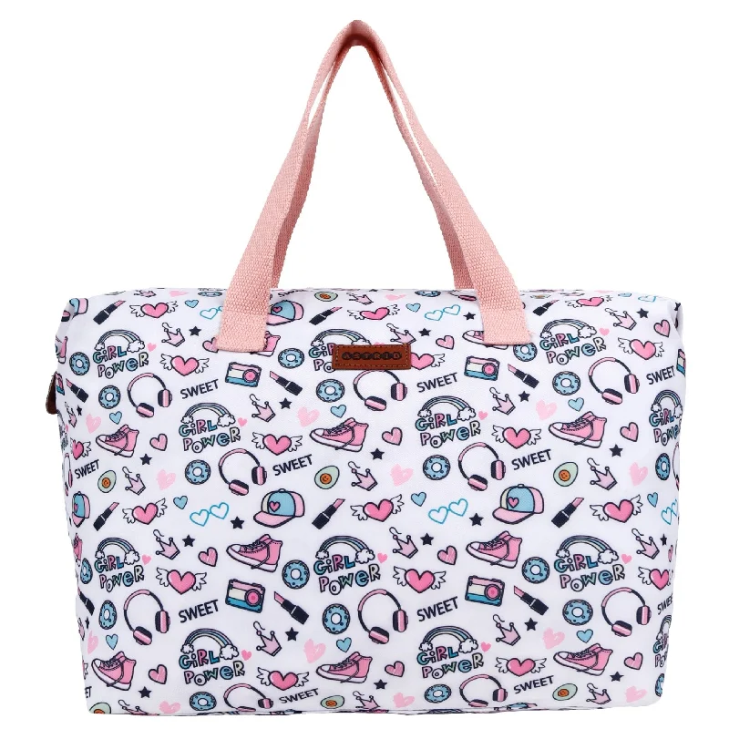 Waterproof Tote Bag in Yellow for Outdoor Activities in Wet WeatherOversize Tote Bag Natural Color Floral Print On Polyester Fabric Waterproof Tote Bag in Yellow for Outdoor Activities in Wet WeatherOversize Tote Bag Natural Color Floral Print On Polyester Fabric