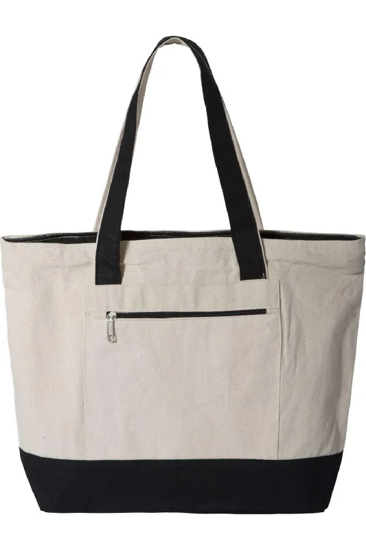 Metallic Tote Bag in Rose Gold with Chain Handles for a Glamorous Night OutQ-Tees 19L Zippered Tote