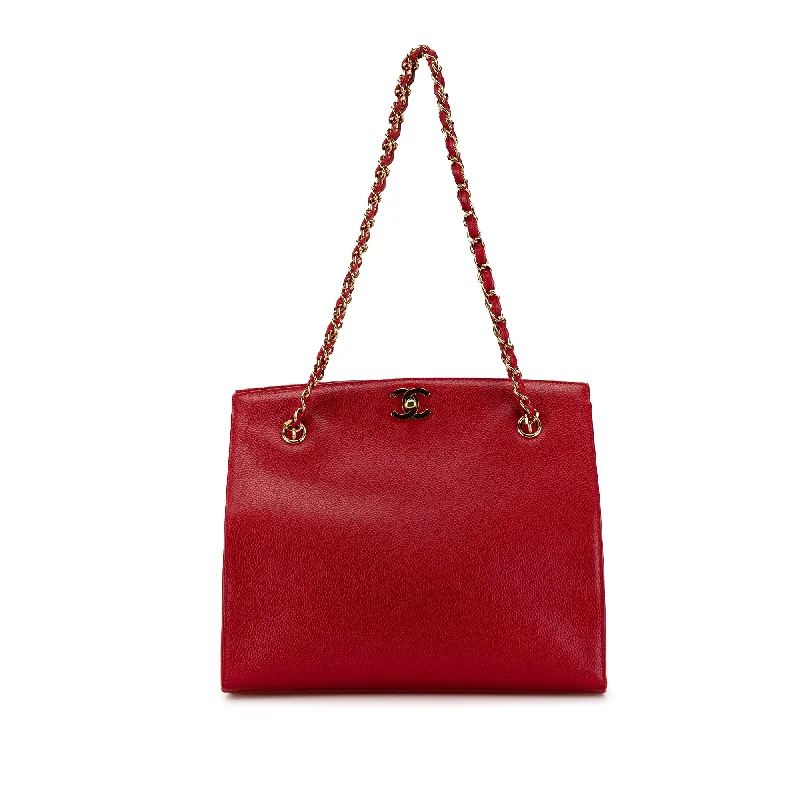Monogrammed Tote Bag in Brown Leather with Personalized Initials for a Custom and Elegant TouchRed Chanel CC Caviar Turn Lock Chain Tote Monogrammed Tote Bag in Brown Leather with Personalized Initials for a Custom and Elegant TouchRed Chanel CC Caviar Turn Lock Chain Tote