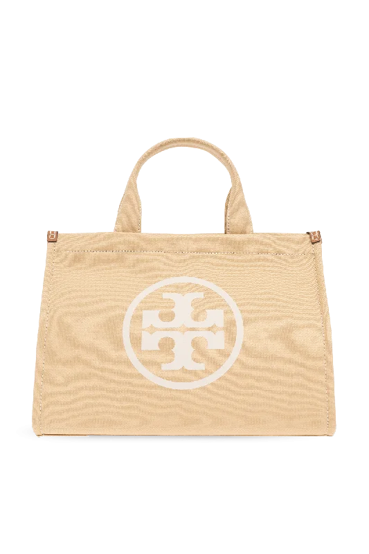 Quilted Tote Bag in Cream with Silver Hardware for a Classic and Sophisticated StyleT.O.R.Y. B.U.R.C.H. ELLA CANVAS SM Tote Bag