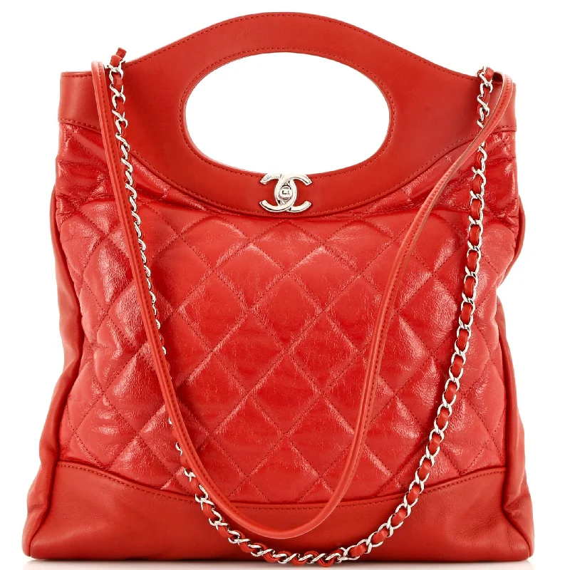 Vegan Leather Shoulder Bag in Gray for Ethical Fashion Lovers31 Shopping Bag Quilted Calfskin Tall