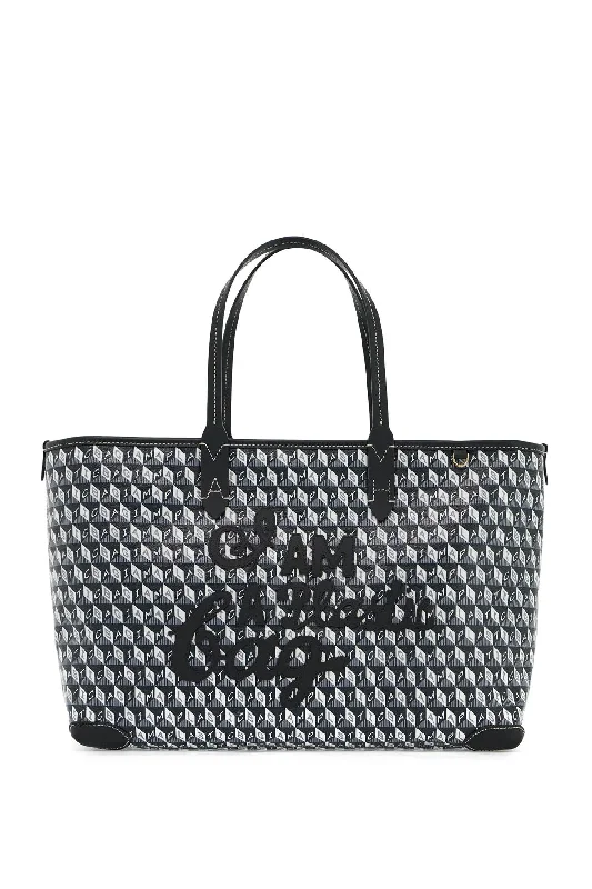 Quilted Tote Bag in Cream with Silver Hardware for a Classic and Sophisticated StyleAnya Hindmarch I Am A Plastic Bag Zipped Motif Tote Bag Quilted Tote Bag in Cream with Silver Hardware for a Classic and Sophisticated StyleAnya Hindmarch I Am A Plastic Bag Zipped Motif Tote Bag