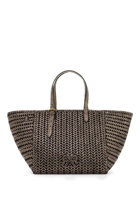 Embroidered Tote Bag in Beige with Floral Motifs for a Boho - Chic VibeAnya Hindmarch Neeson Square Tote Embroidered Tote Bag in Beige with Floral Motifs for a Boho - Chic VibeAnya Hindmarch Neeson Square Tote