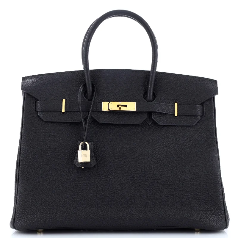 Birkin Handbag Noir Togo with Gold Hardware 35