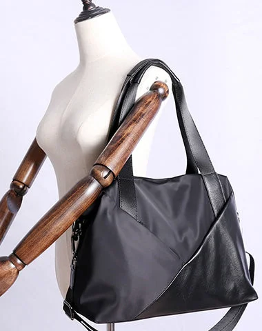 Black Womens Nylon Leather Shoulder Handbag Womens Black Nylon Totes Purse Nylon Handbag Purse for Ladies Black Womens Nylon Leather Shoulder Handbag Womens Black Nylon Totes Purse Nylon Handbag Purse for Ladies
