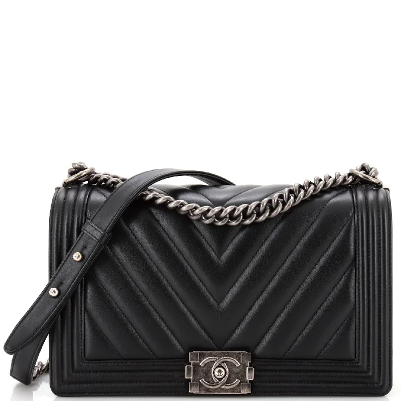 Boy Flap Bag Chevron Calfskin New Medium