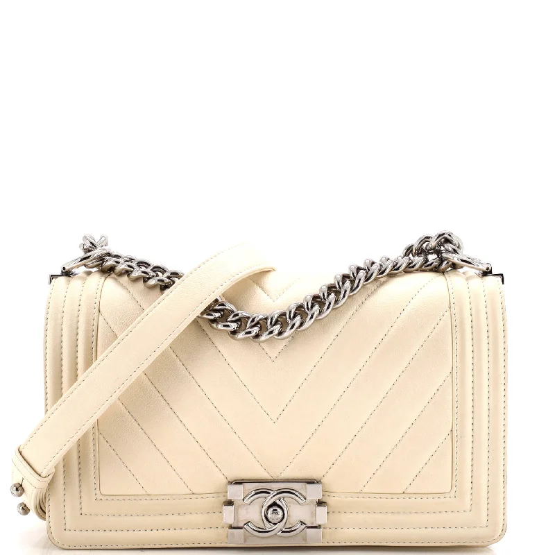 Boy Flap Bag Chevron Calfskin Old Medium