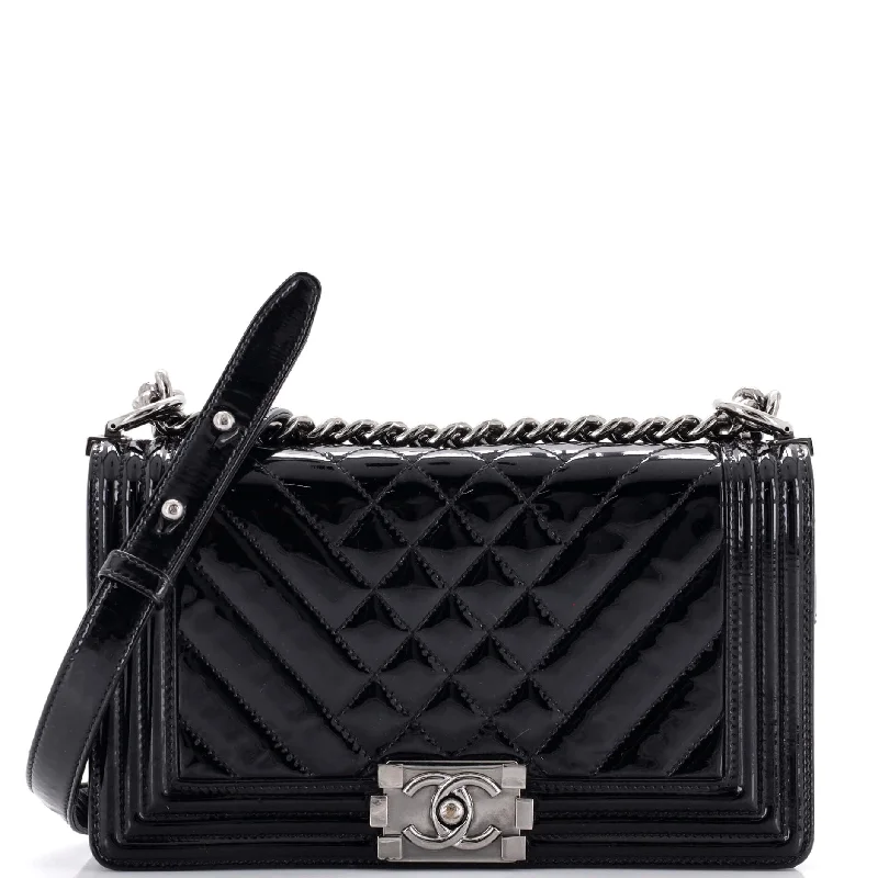 Boy Flap Bag Chevron Patent Old Medium