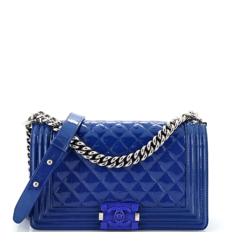 Boy Flap Bag Quilted Plexiglass Patent Old Medium