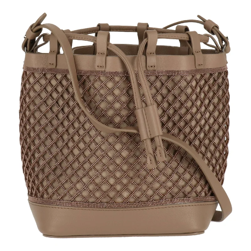 Suede Shoulder Bag in Pink with Tassel Accents for Casual OutingsBrunello Cucinelli Womens Light Grey Shoulder Bag Suede Shoulder Bag in Pink with Tassel Accents for Casual OutingsBrunello Cucinelli Womens Light Grey Shoulder Bag