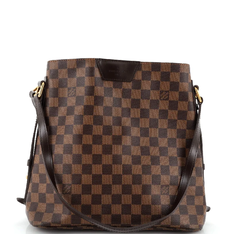Canvas and Leather Combo Shoulder Bag in Tan for a Rustic LookCabas Rivington Damier Canvas and Leather Combo Shoulder Bag in Tan for a Rustic LookCabas Rivington Damier