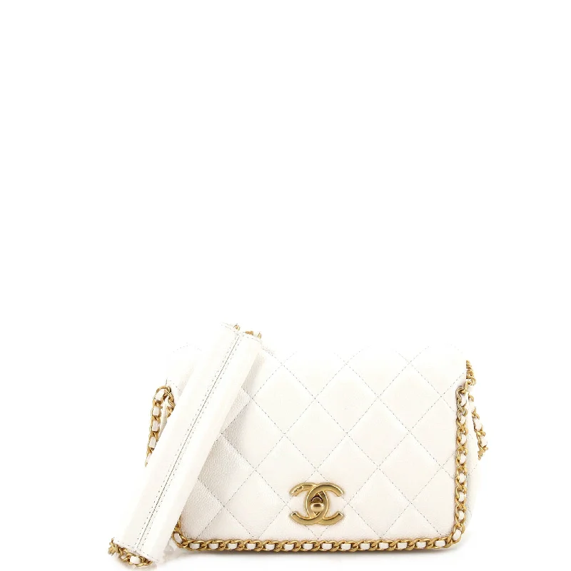 Chain Around Multi Chain Full Flap Bag Quilted Caviar Mini