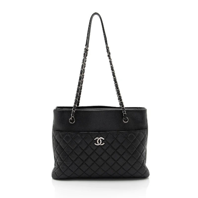 Patchwork Tote Bag in Denim with Vintage - Inspired Designs for a Retro AppealChanel Caviar Leather Urban Companion Tote