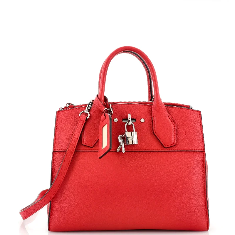 Printed Silk Shoulder Bag in Red for a Pop of ColorCity Steamer Handbag Leather PM Printed Silk Shoulder Bag in Red for a Pop of ColorCity Steamer Handbag Leather PM
