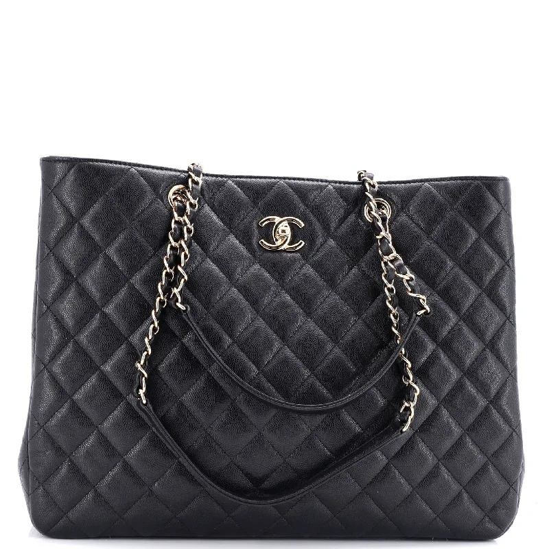 Women's Tote Bag with Inner Compartments in Gray for Organizing Everyday EssentialsClassic CC Shopping Tote Quilted Caviar Large Women's Tote Bag with Inner Compartments in Gray for Organizing Everyday EssentialsClassic CC Shopping Tote Quilted Caviar Large