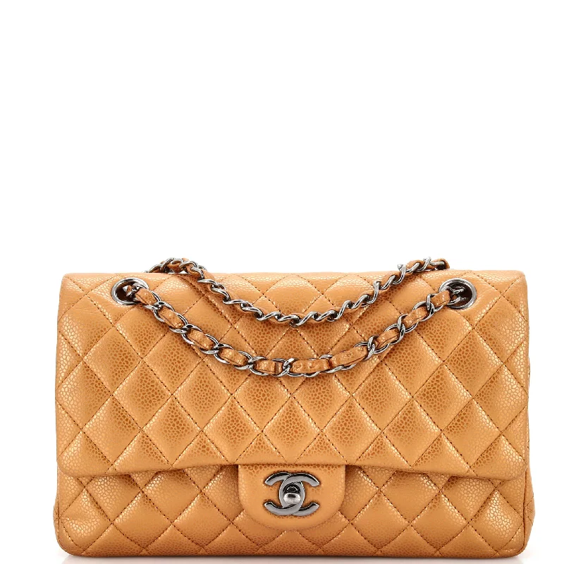 Crossbody Shoulder Bag in Black Leather with Gold Hardware for Night OutsClassic Double Flap Bag Quilted Metallic Caviar Medium Crossbody Shoulder Bag in Black Leather with Gold Hardware for Night OutsClassic Double Flap Bag Quilted Metallic Caviar Medium