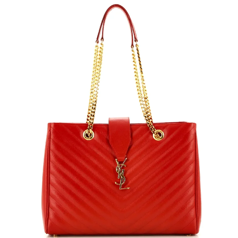Classic Monogram Shopper Matelasse Chevron Leather Large