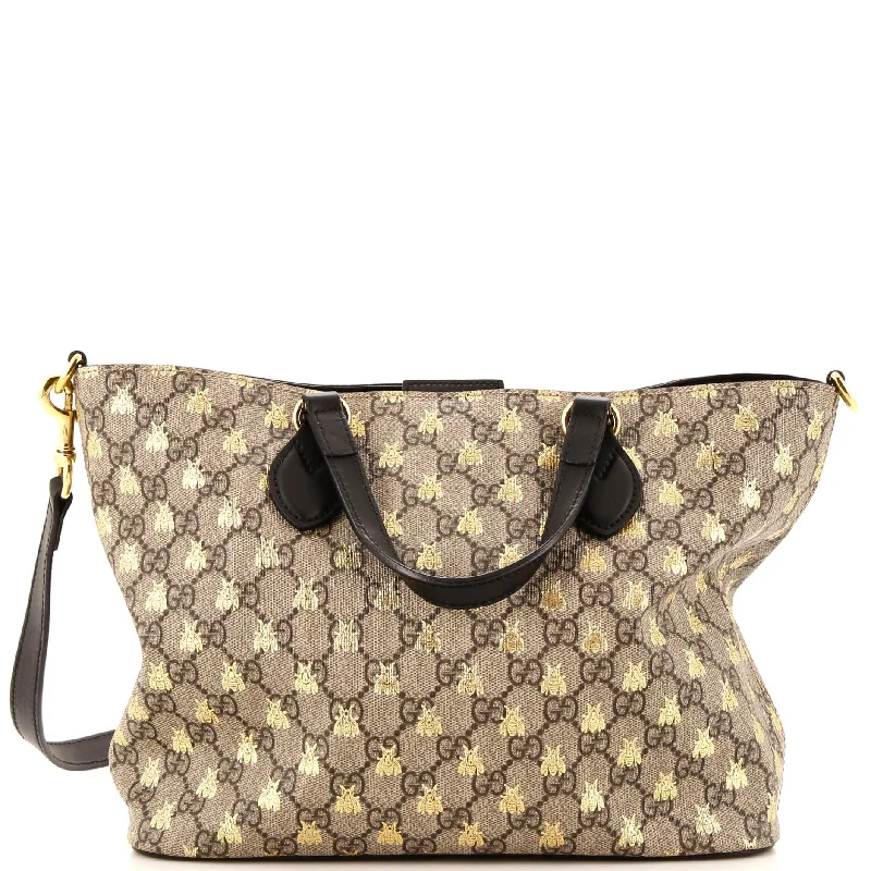 Women's Tote Bag with Detachable Pouch in Purple for Added ConvenienceConvertible Soft Tote Printed GG Coated Canvas Small Women's Tote Bag with Detachable Pouch in Purple for Added ConvenienceConvertible Soft Tote Printed GG Coated Canvas Small
