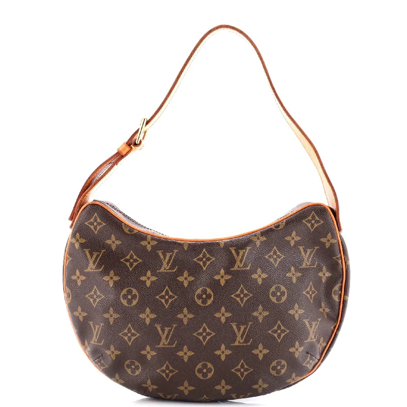 Quilted Shoulder Bag in Cream for a Classic and Elegant LookCroissant Handbag Monogram Canvas MM Quilted Shoulder Bag in Cream for a Classic and Elegant LookCroissant Handbag Monogram Canvas MM