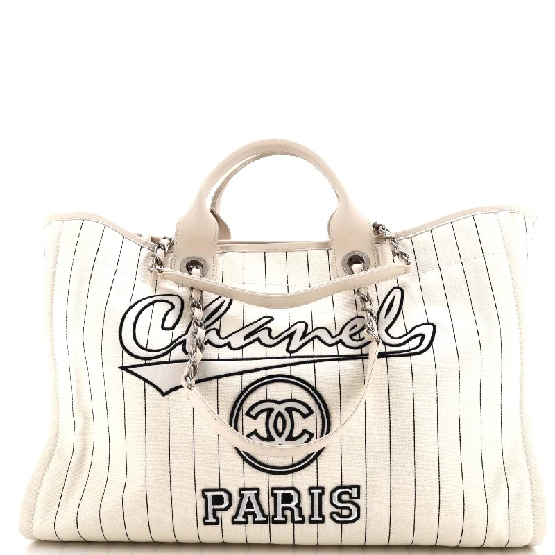 Linen Tote Bag in Natural Beige with Braided Details for a Rustic Summer EnsembleDeauville Tote Pinstripe Cotton Medium Linen Tote Bag in Natural Beige with Braided Details for a Rustic Summer EnsembleDeauville Tote Pinstripe Cotton Medium