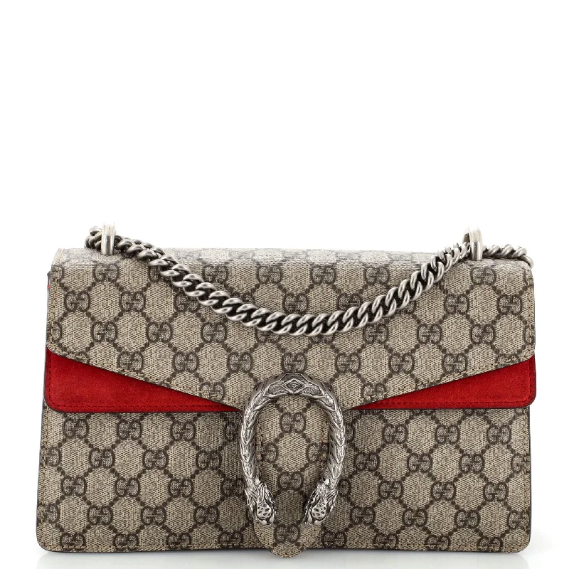 Shoulder Bag with Chain Strap in Silver for a Trendy AppearanceDionysus Bag GG Coated Canvas Small Shoulder Bag with Chain Strap in Silver for a Trendy AppearanceDionysus Bag GG Coated Canvas Small