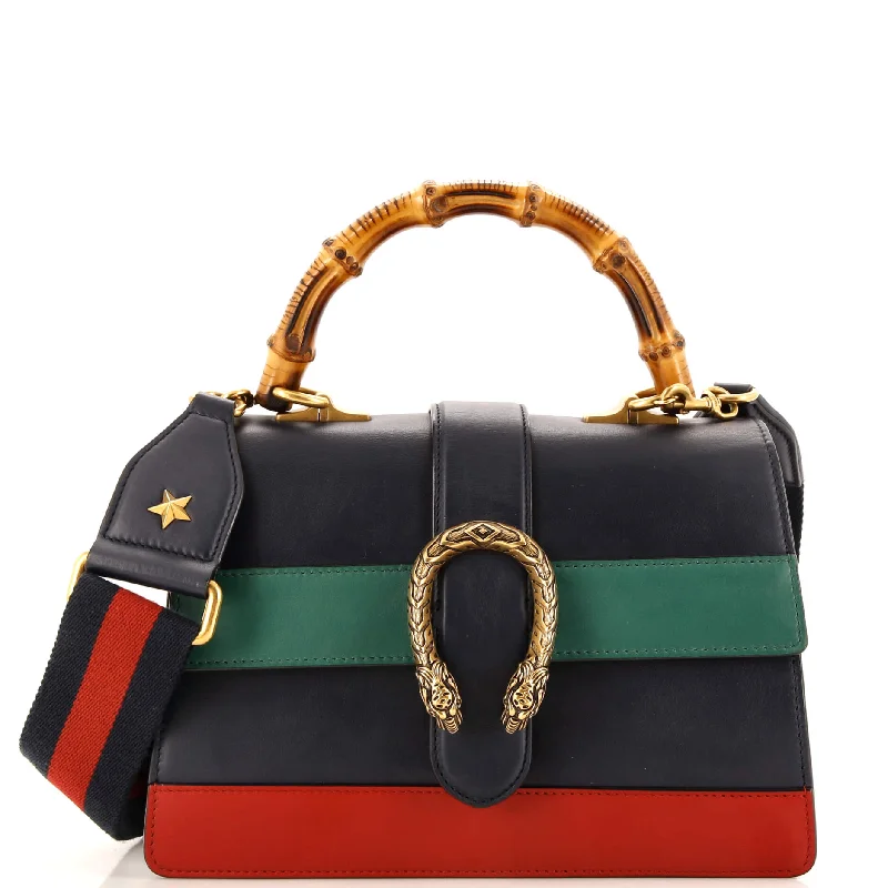 Dionysus Bamboo Top Handle Bag Colorblock Leather Medium